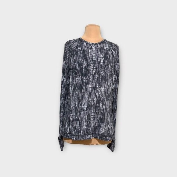 Lululemon Its Rulu Pullover Top 12 Lino Slide Alpine White Black Top Tee LS - Picture 5 of 7